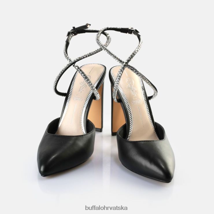 crno Buffalo veganske sandale na petu jolie queen |sandale TDD6T328